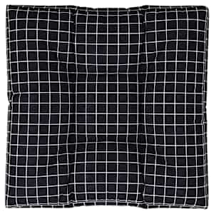 Poduška na palety černá károvaná 70 x 70 x 12 cm textil - obrázek 2