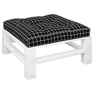 Poduška na palety černá károvaná 70 x 70 x 12 cm textil - obrázek 3