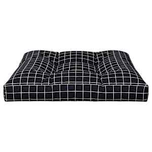 Poduška na palety černá károvaná 70 x 70 x 12 cm textil - obrázek 5