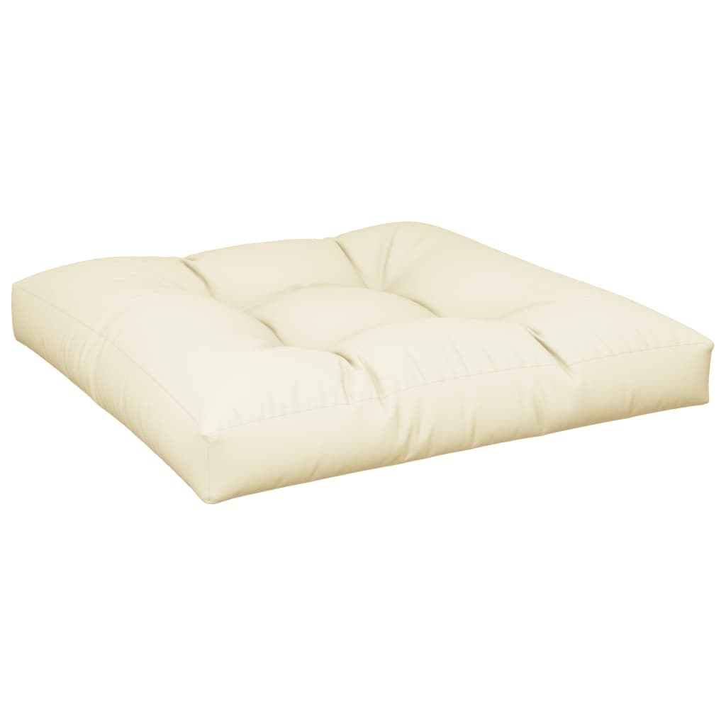 vidaXL Poduška na palety krémová 80 x 80 x 12 cm textil