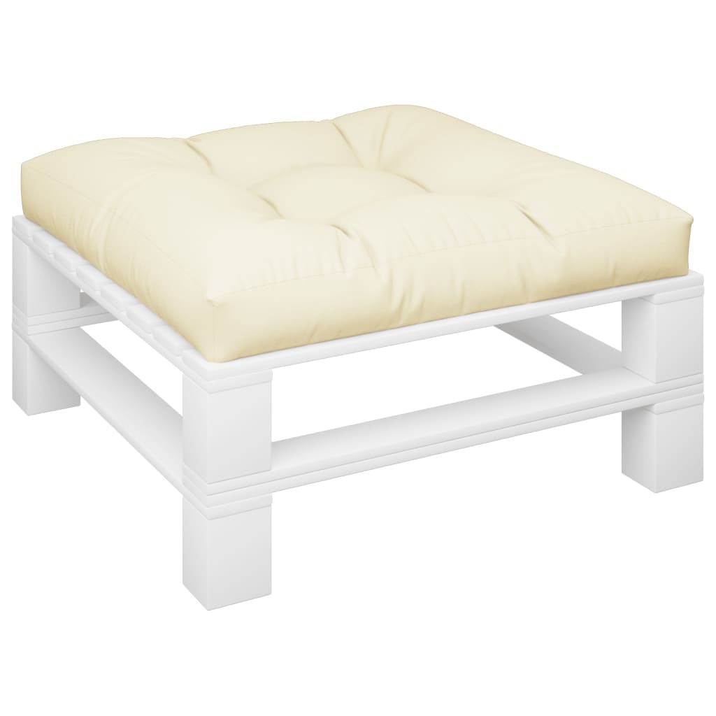 vidaXL Palletkussen 80x80x12 cm stof crèmekleurig afbeelding