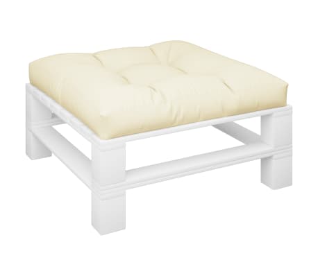 vidaXL Pallet Cushion Cream 100% polyester 31.5 in x 31.5 in x 4.7 in