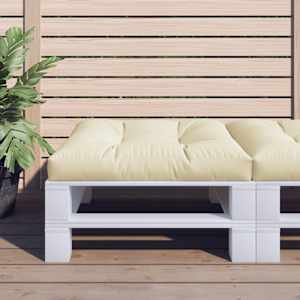 Blazina za kavč iz palet krem 80x80x12 cm