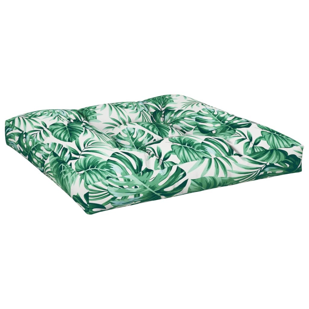 vidaXL Poduška na paletovú pohovku vzor listov 80x80x12 cm látka