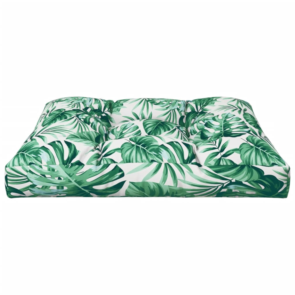 vidaXL Palletkussen bladpatroon 80x80x12 cm stof groen, foto 2