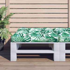 Poduška na palety vzor listů 80 x 80 x 12 cm textil - obrázek 1