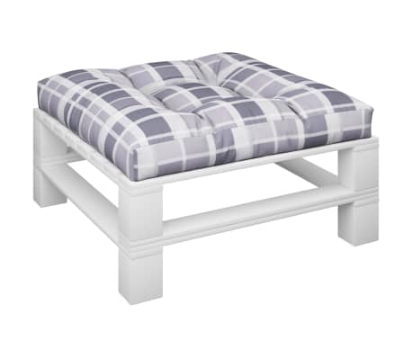 vidaXL euroaluse istumispadi, hall, ruuduline, 80x80x12 cm, kangas