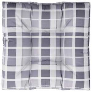 Poduška na palety šedá károvaná 80 x 80 x 12 cm textil - obrázek 6