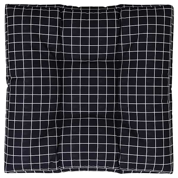 vidaXL euroaluse istmepadi, mustad ruudud, 80 x 80 x 12 cm, kangas