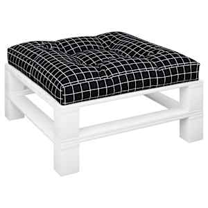Poduška na palety černá károvaná 80 x 80 x 12 cm textil - obrázek 3
