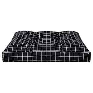 Poduška na palety černá károvaná 80 x 80 x 12 cm textil - obrázek 5