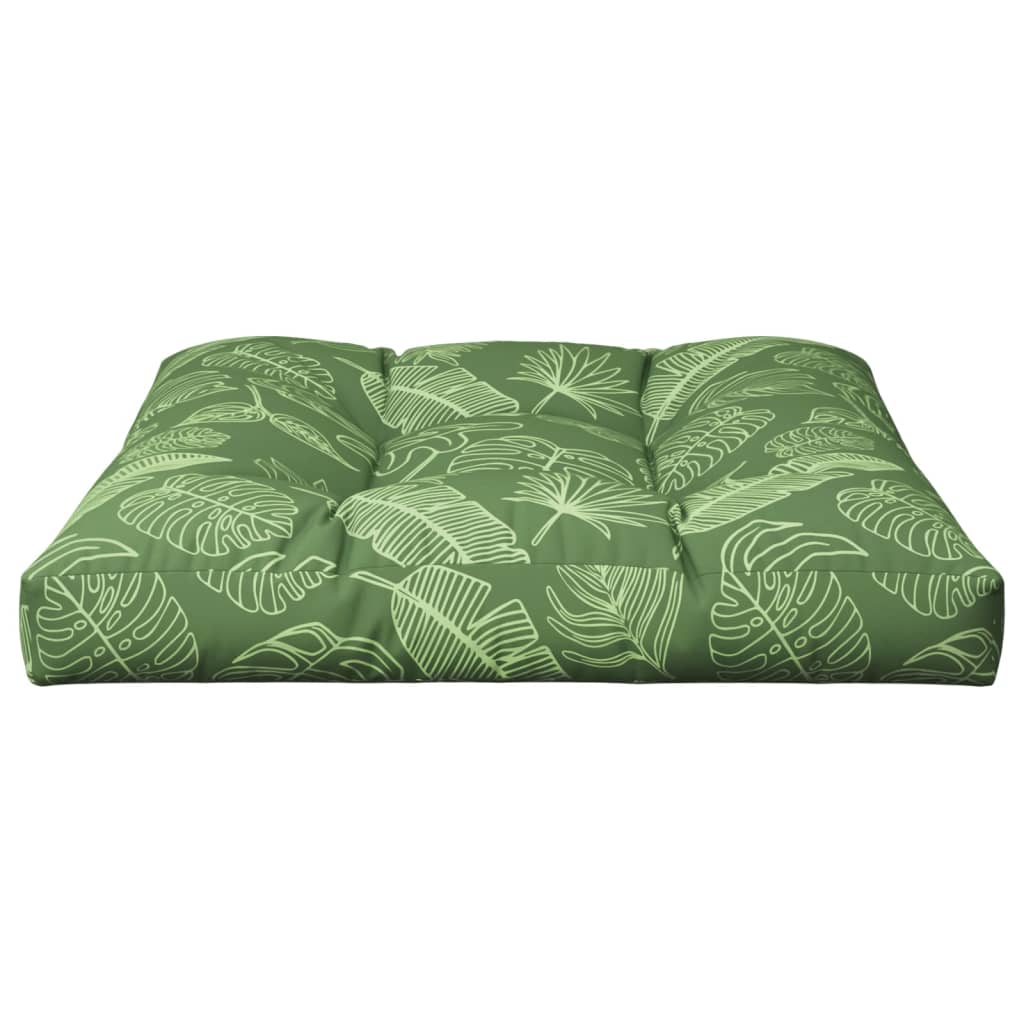 vidaXL Palletkussen bladpatroon 80x80x12 cm stof groen, foto 4