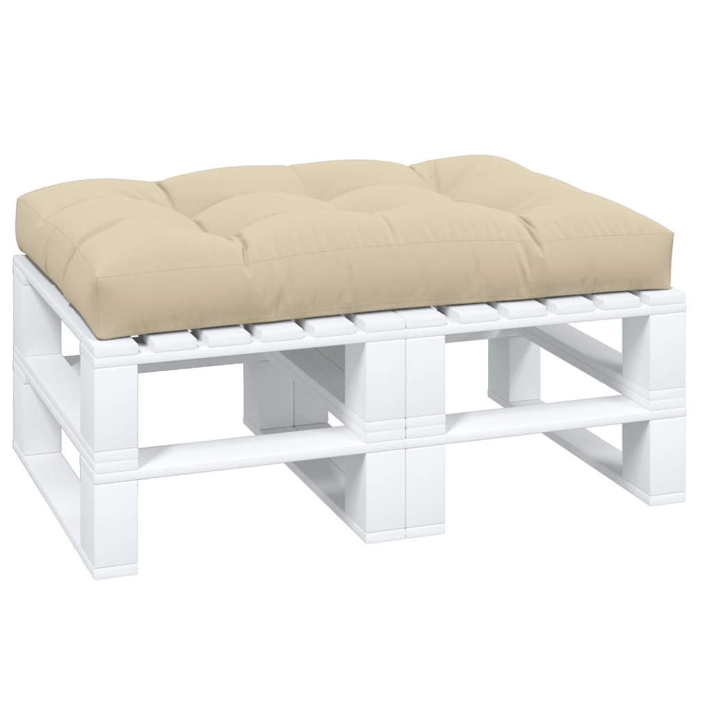 vidaXL Palletkussen 120x80x12 cm stof beige afbeelding