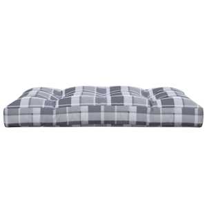 Poduška na palety šedá károvaná 120 x 80 x 12 cm textil - obrázek 4