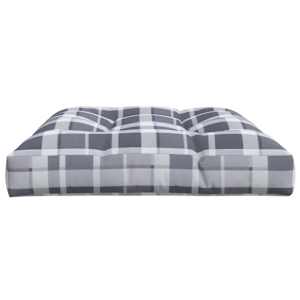 Poduška na palety šedá károvaná 120 x 80 x 12 cm textil - obrázek 5