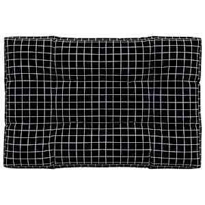 Poduška na palety černá károvaná 120 x 80 x 12 cm textil - obrázek 2