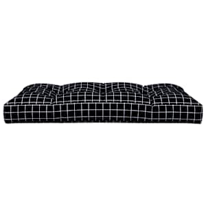 Poduška na palety černá károvaná 120 x 80 x 12 cm textil - obrázek 5