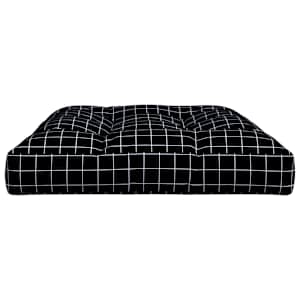Poduška na palety černá károvaná 120 x 80 x 12 cm textil - obrázek 6