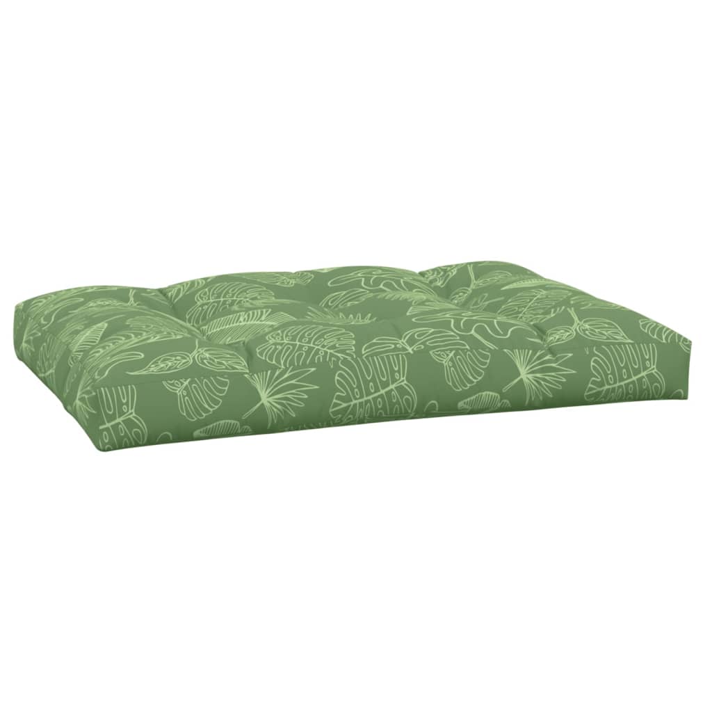 vidaXL Palletkussen bladpatroon 120x80x12 cm stof groen, foto 2