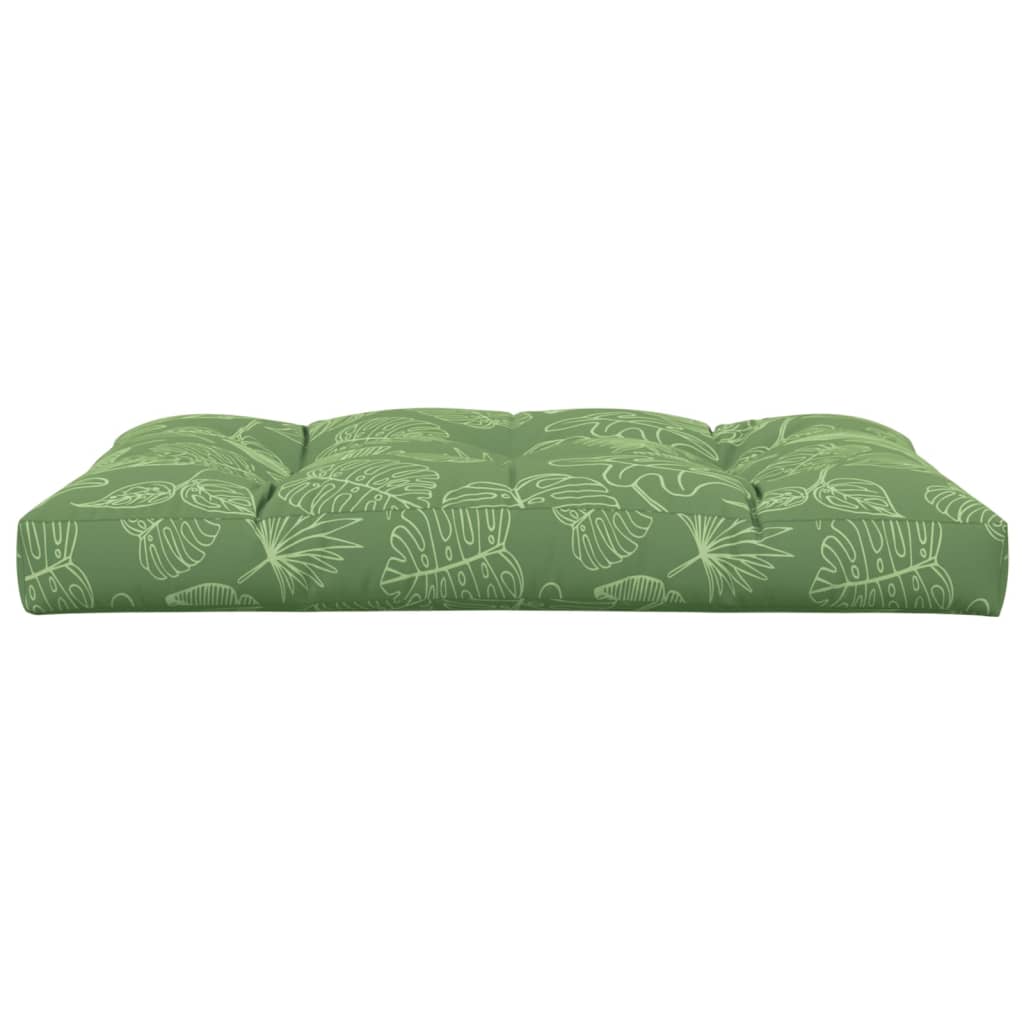vidaXL Palletkussen bladpatroon 120x80x12 cm stof groen, foto 4