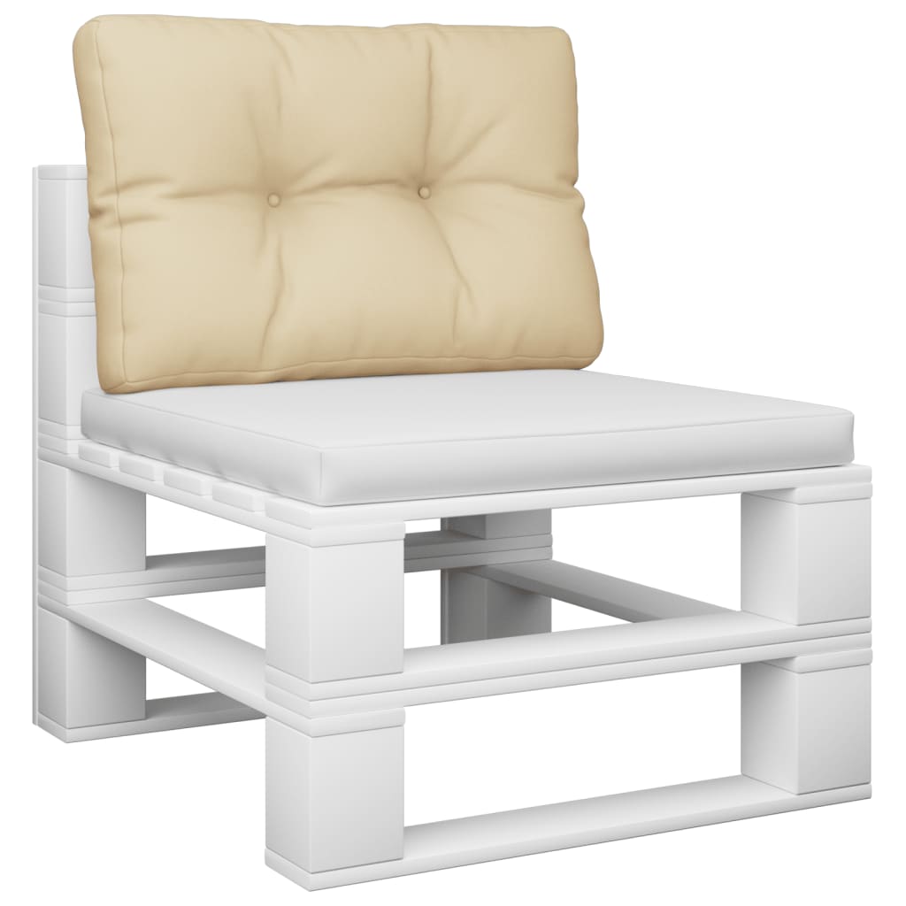 vidaXL Palletkussen 50x40x12 cm stof beige afbeelding