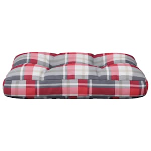 Poduška na palety červená károvaná 50 x 40 x 12 cm textil - obrázek 5