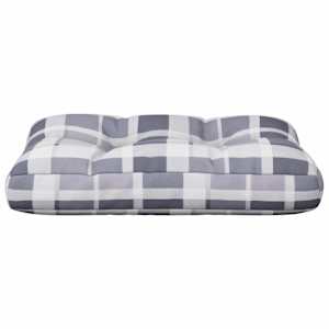 Poduška na palety šedá károvaná 50 x 40 x 12 cm textil - obrázek 5