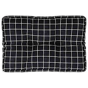 Poduška na palety černá károvaná 50 x 40 x 12 cm textil - obrázek 2