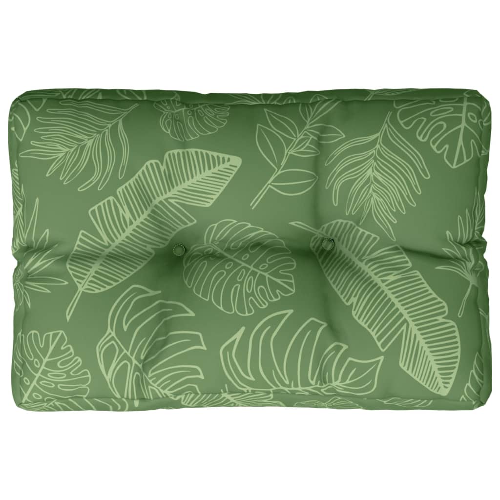vidaXL Poduška na palety vzor listů 50 x 40 x 12 cm textil