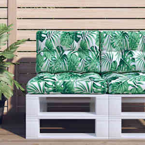 Poduška na palety vzor listů 60 x 40 x 12 cm textil - obrázek 1