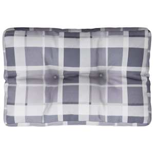Poduška na palety šedá károvaná 60 x 40 x 12 cm textil - obrázek 2
