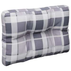 Poduška na palety šedá károvaná 60 x 40 x 12 cm textil - obrázek 4
