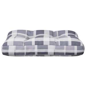 Poduška na palety šedá károvaná 60 x 40 x 12 cm textil - obrázek 5