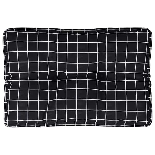 vidaXL euroaluse istmepadi, mustad ruudud, 60 x 40 x 12 cm, kangas