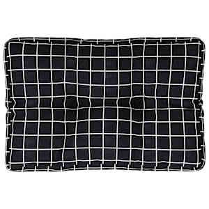 Poduška na palety černá károvaná 60 x 40 x 12 cm textil - obrázek 2