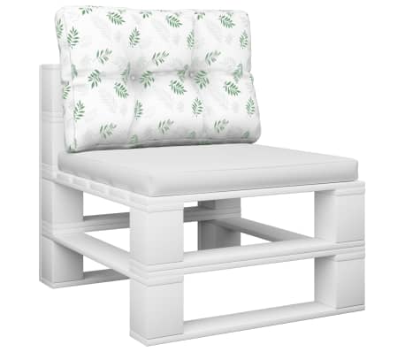 vidaXL Almofad&atilde;o para sof&aacute; de paletes 60x40x12 cm tecido padr&atilde;o folhas