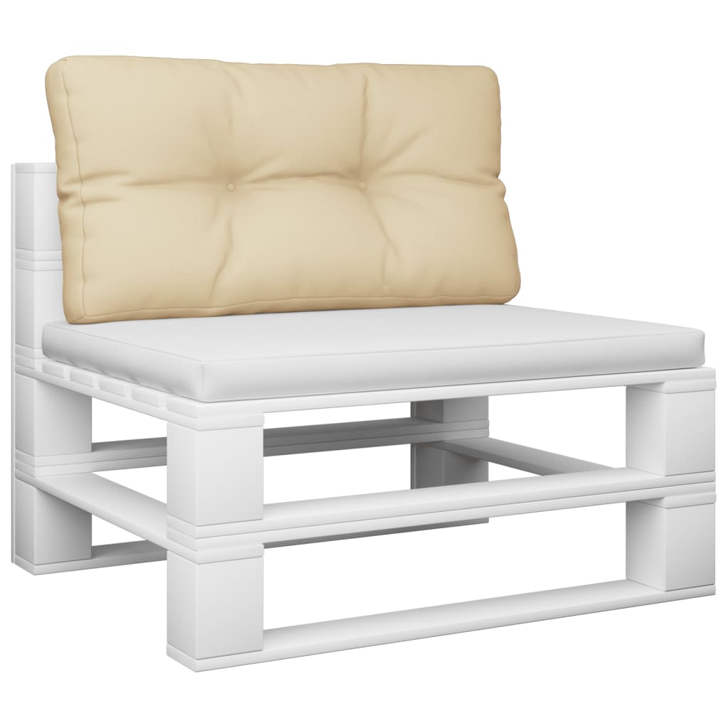 vidaXL Palletkussen 70x40x12 cm stof beige afbeelding