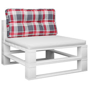 Poduška na palety červená károvaná 70 x 40 x 12 cm textil - obrázek 3