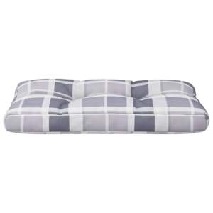 Poduška na palety šedá károvaná 70 x 40 x 12 cm textil - obrázek 5