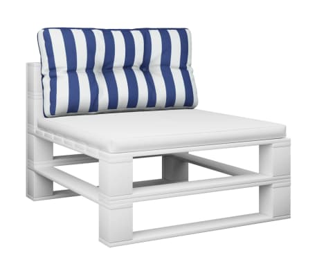 vidaXL Coussin de palette rayures bleues et blanches 70x40x12 cm tissu