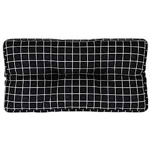 Poduška na palety černá károvaná 70 x 40 x 12 cm textil - obrázek 2