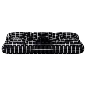 Poduška na palety černá károvaná 70 x 40 x 12 cm textil - obrázek 5