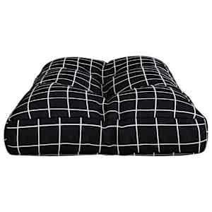 Poduška na palety černá károvaná 70 x 40 x 12 cm textil - obrázek 6