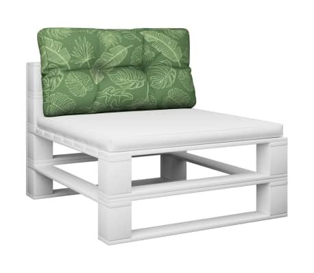 vidaXL Cuscino per Pallet con Motivo a Foglie 70x40x12 cm in Tessuto