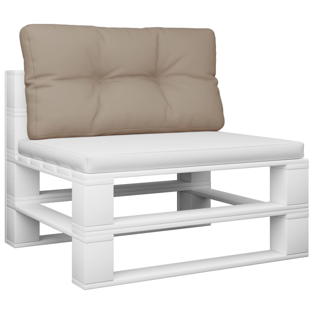 vidaXL Palletkussen 80x40x12 cm stof taupe afbeelding