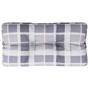 Poduška na palety šedá károvaná 80 x 40 x 10 cm textil - obrázek 2