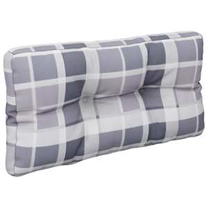 Poduška na palety šedá károvaná 80 x 40 x 10 cm textil - obrázek 4