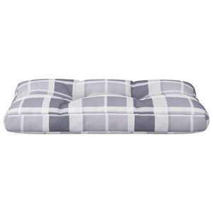 Poduška na palety šedá károvaná 80 x 40 x 10 cm textil - obrázek 5