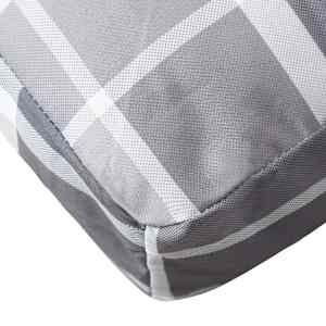 Poduška na palety šedá károvaná 80 x 40 x 10 cm textil - obrázek 8