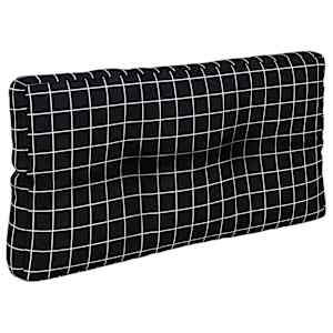 Poduška na palety černá károvaná 80 x 40 x 12 cm textil - obrázek 4